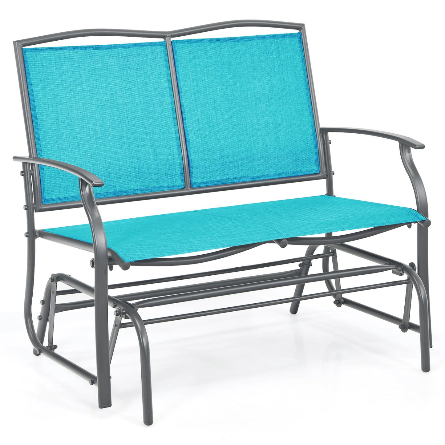 Outdoor Rocking Loveseat for Two - Steel Frame Patio Chair