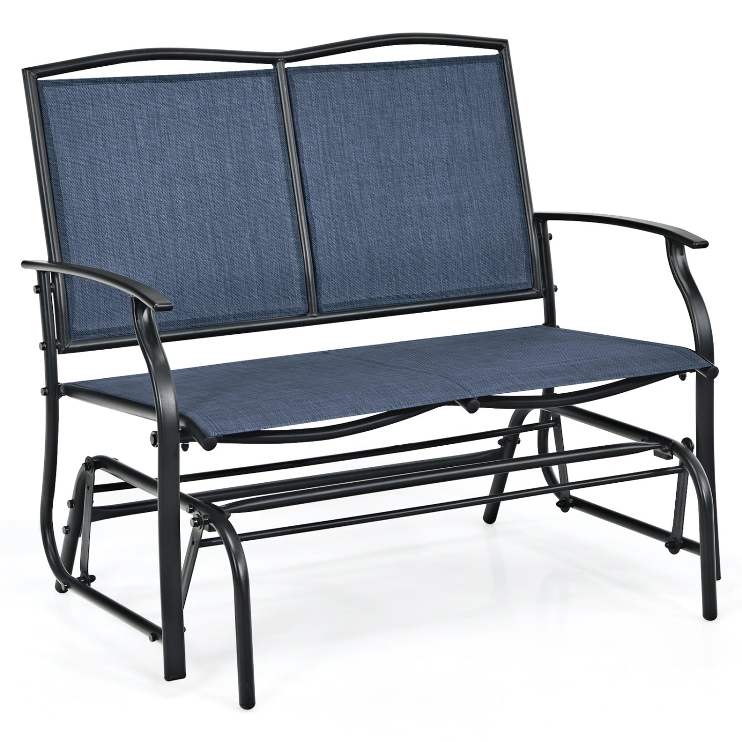 Outdoor Rocking Loveseat for Two - Steel Frame Patio Chair