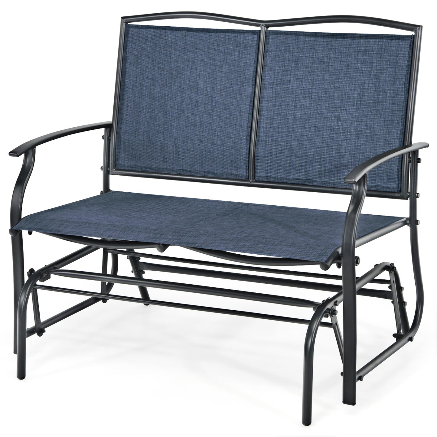 Outdoor Rocking Loveseat for Two - Steel Frame Patio Chair