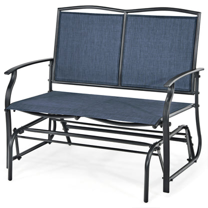 Outdoor Rocking Loveseat for Two - Steel Frame Patio Chair