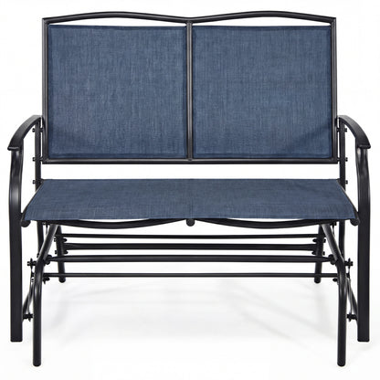 Outdoor Rocking Loveseat for Two - Steel Frame Patio Chair