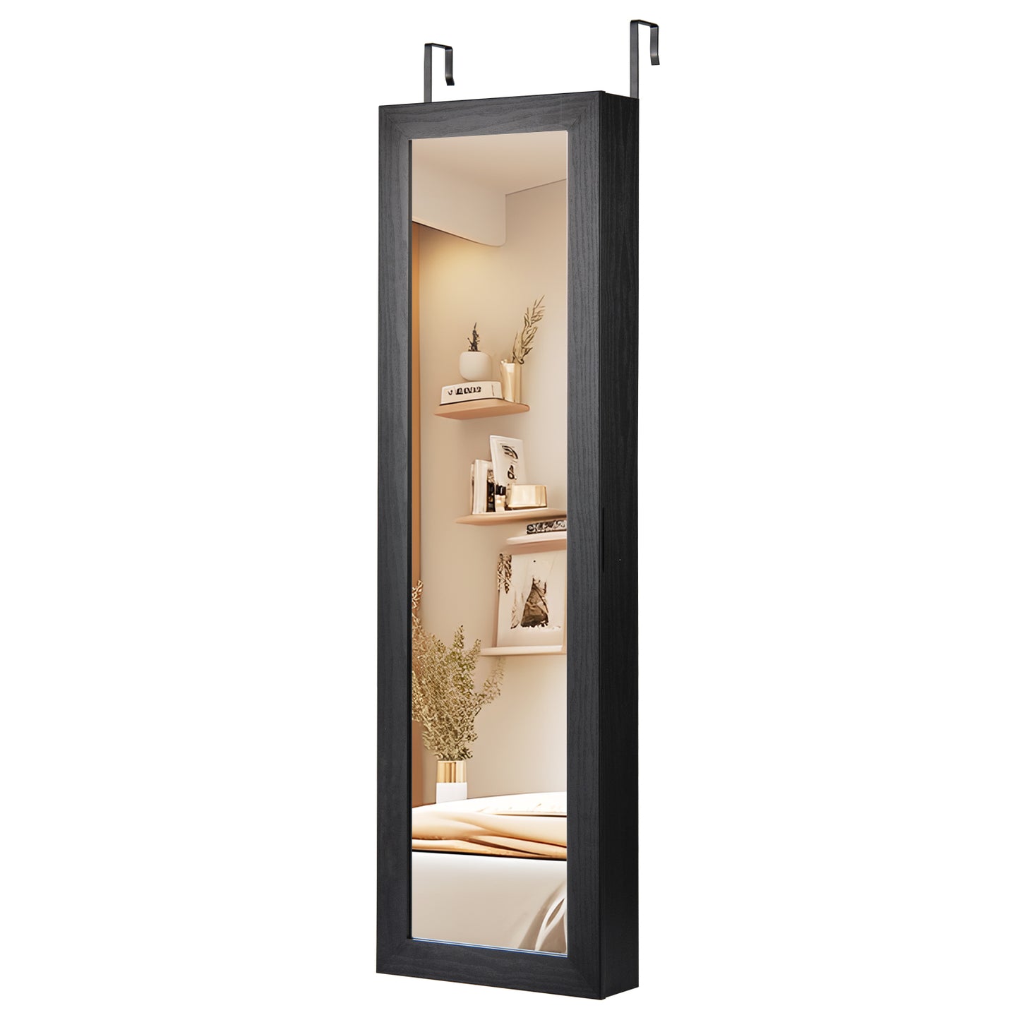 Wall Mounted Jewelry Armoire with Full-Length Mirror