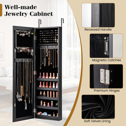 Wall Mounted Jewelry Armoire with Full-Length Mirror