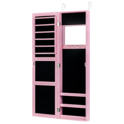 Full Length Mirror Jewelry Cabinet with Wall Mount