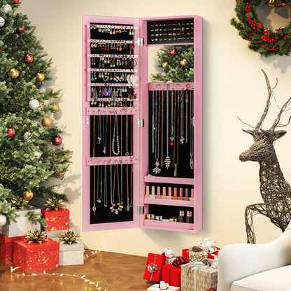 Full Length Mirror Jewelry Cabinet with Wall Mount