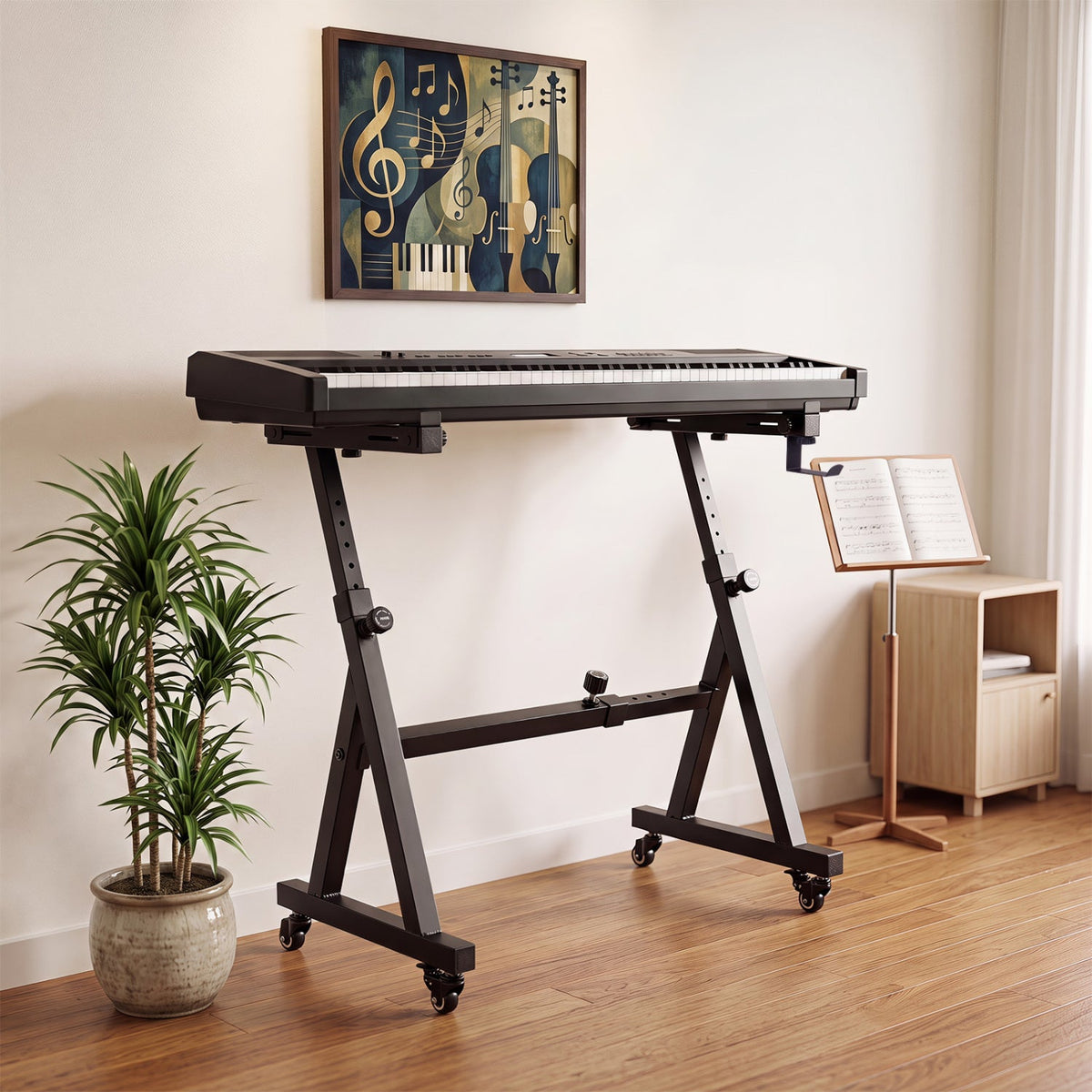 Adjustable Keyboard Stand for 49-88 Key Electric Pianos