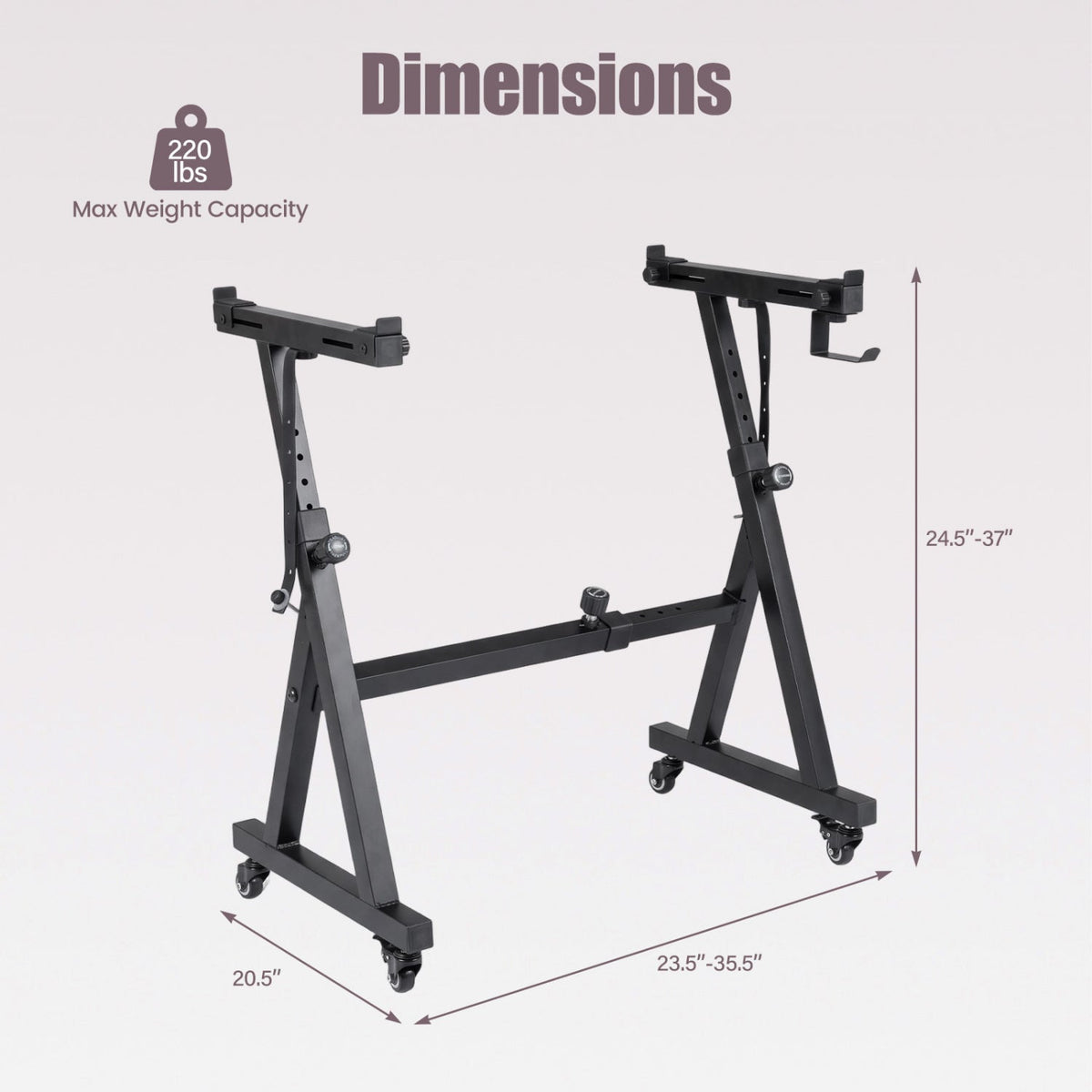 Adjustable Keyboard Stand for 49-88 Key Electric Pianos