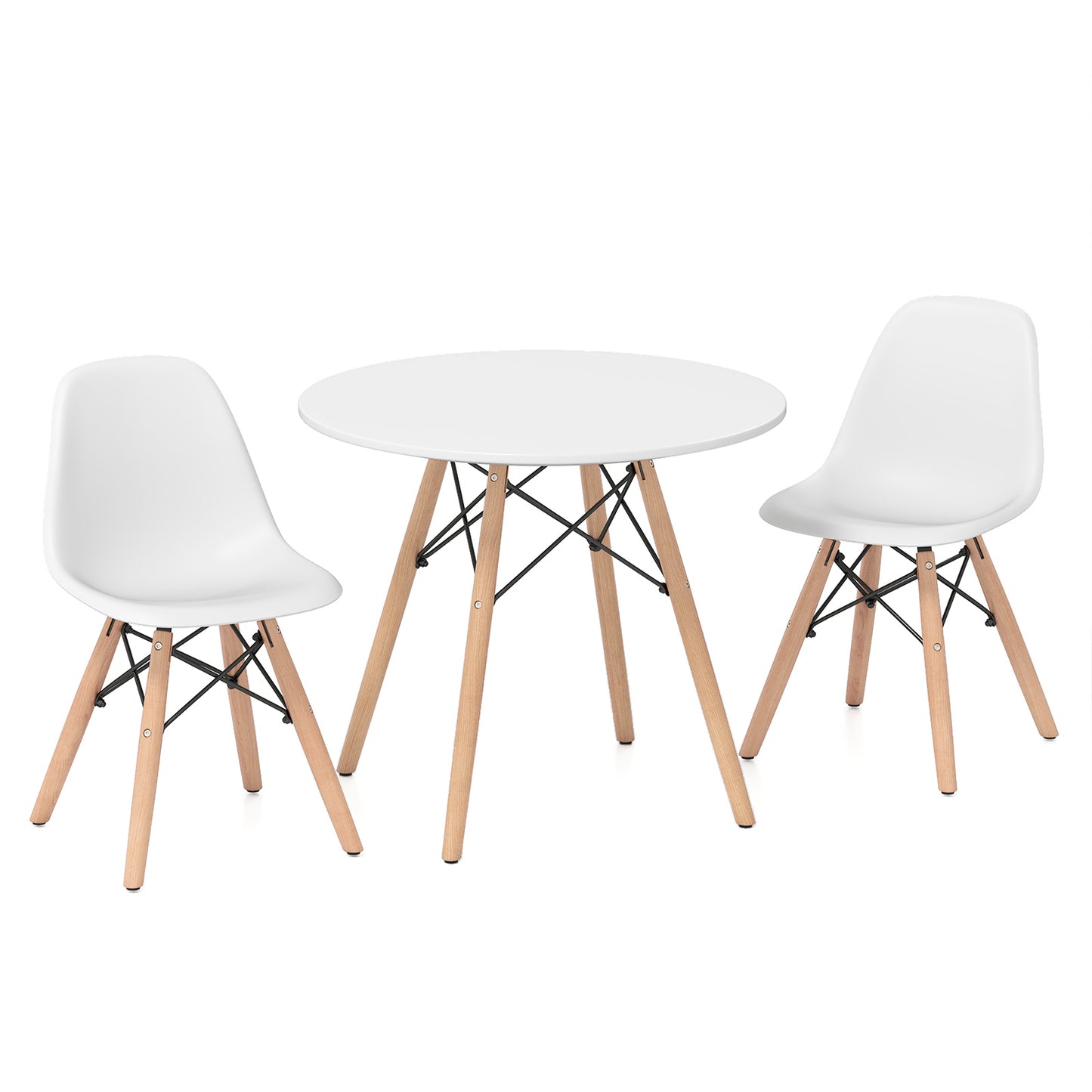 Kids Table and Chair Set with 2 Armless Chairs