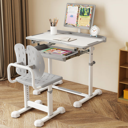 Kids Study Desk and Chair Set with Adjustable Height