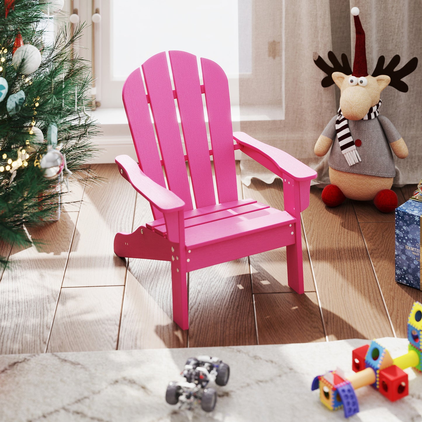 Kids Adirondack Chair with High Backrest and Armrests