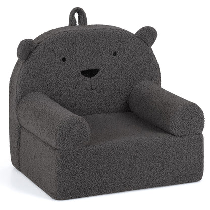 Kids Bear Sofa with Soft Fleece Fabric and Armrests