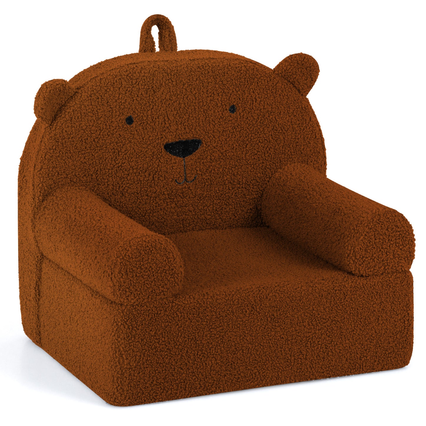 Kids Bear Sofa with Soft Fleece Fabric and Armrests