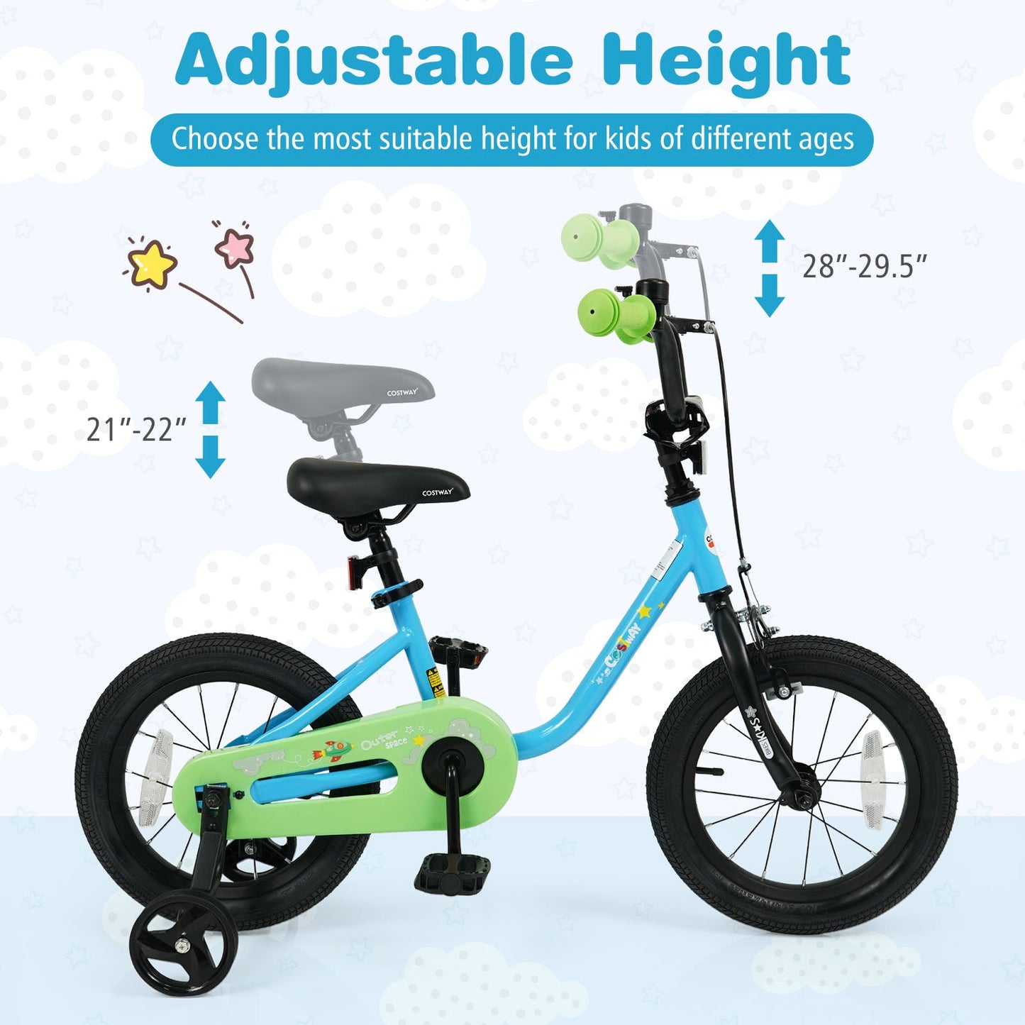 Kids Bike for 3-7 Years Old Boys and Girls 12/14/16-Inch Children Bicycle Blue