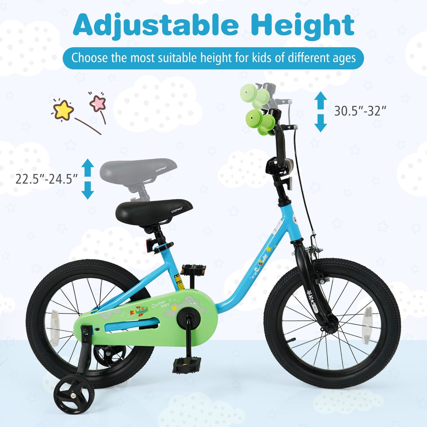 Kids Bike for 3-7 Years Old Boys and Girls 12/14/16-Inch Children Bicycle Blue