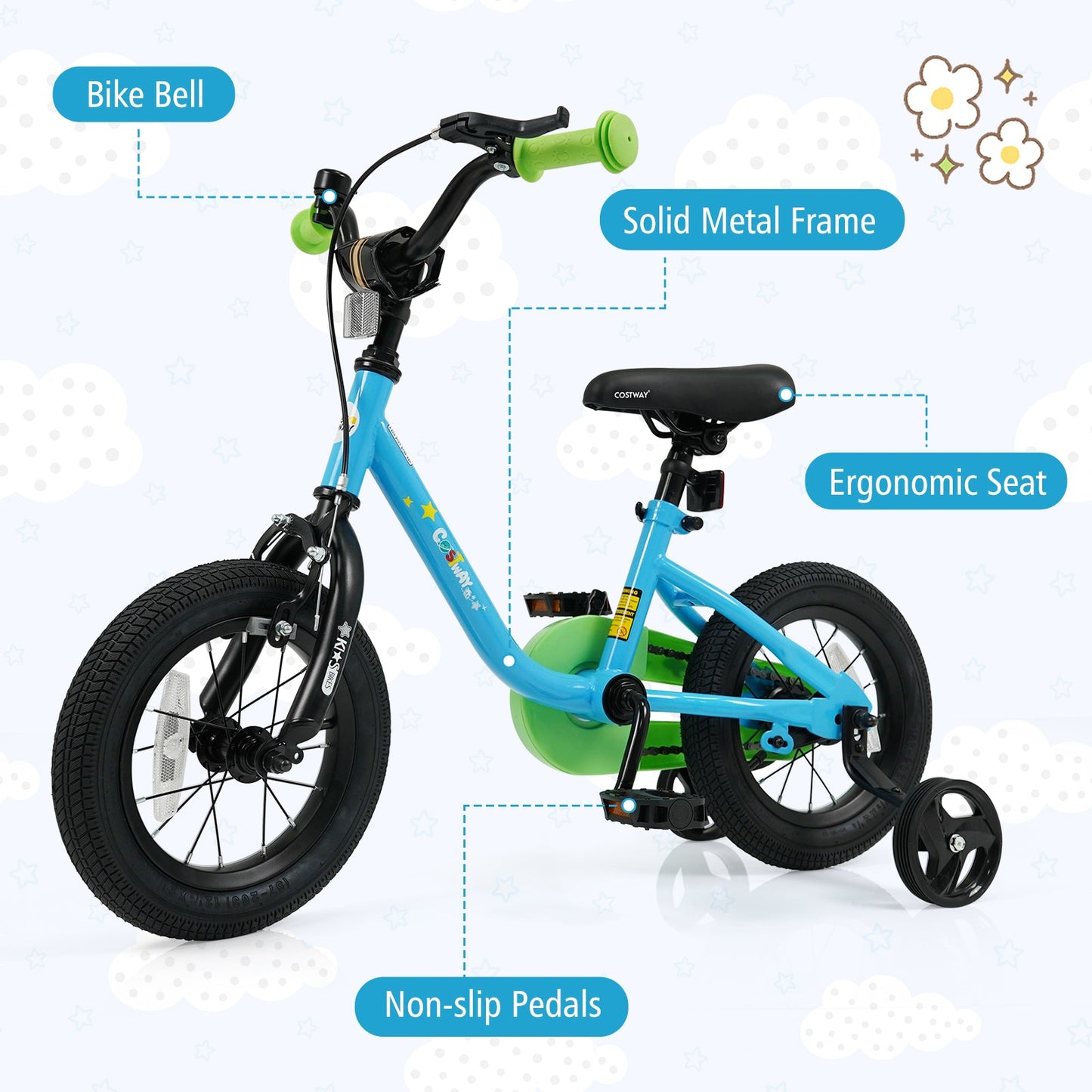 Kids Bike for 3-7 Years Old Boys and Girls 12/14/16-Inch Children Bicycle Blue