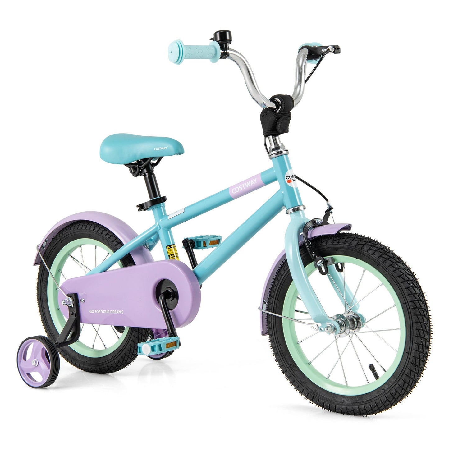 Kids Bike with Adjustable Handlebar and Saddle Purple