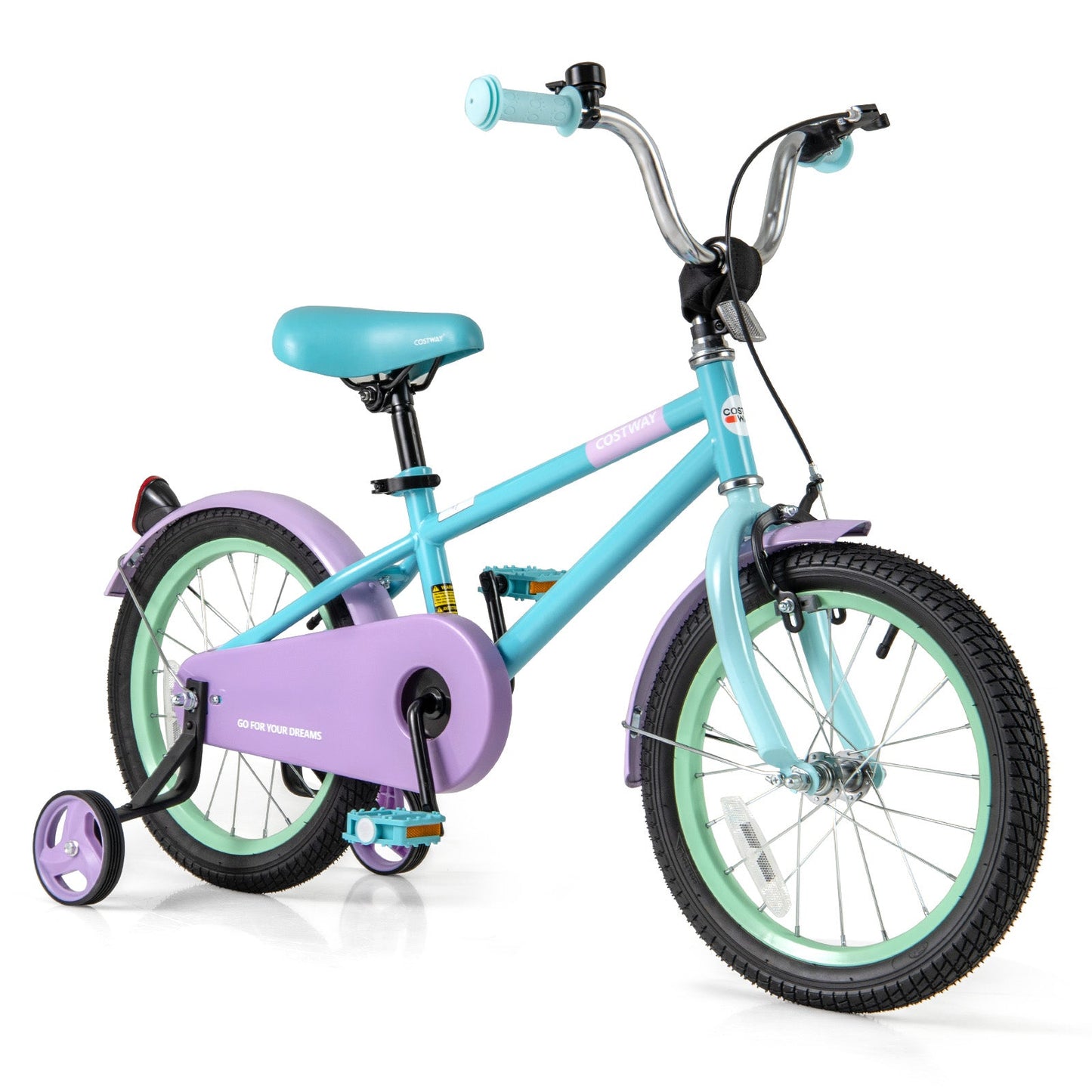 Kids Bike with Adjustable Handlebar and Saddle Purple