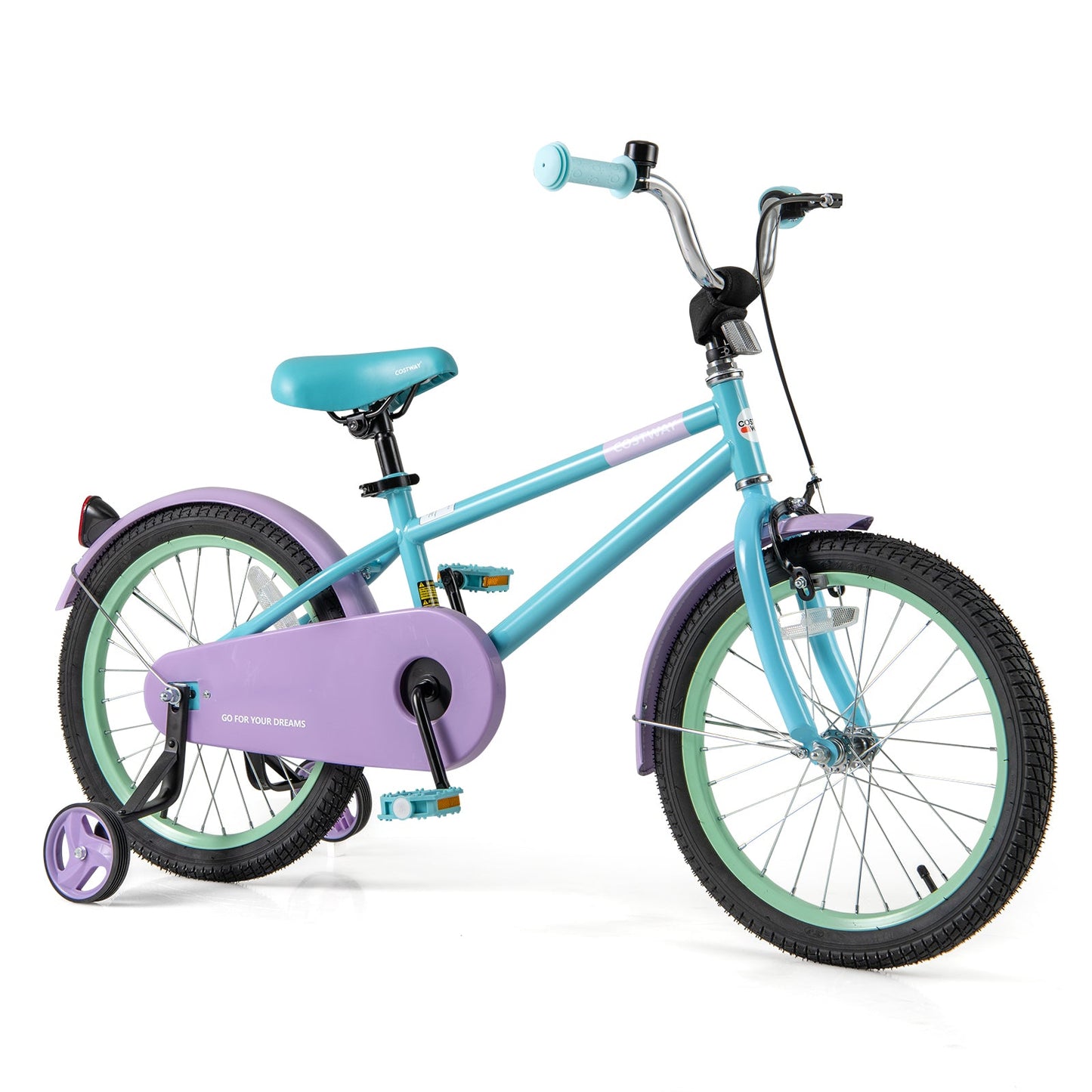Kids Bike with Adjustable Handlebar and Saddle Purple