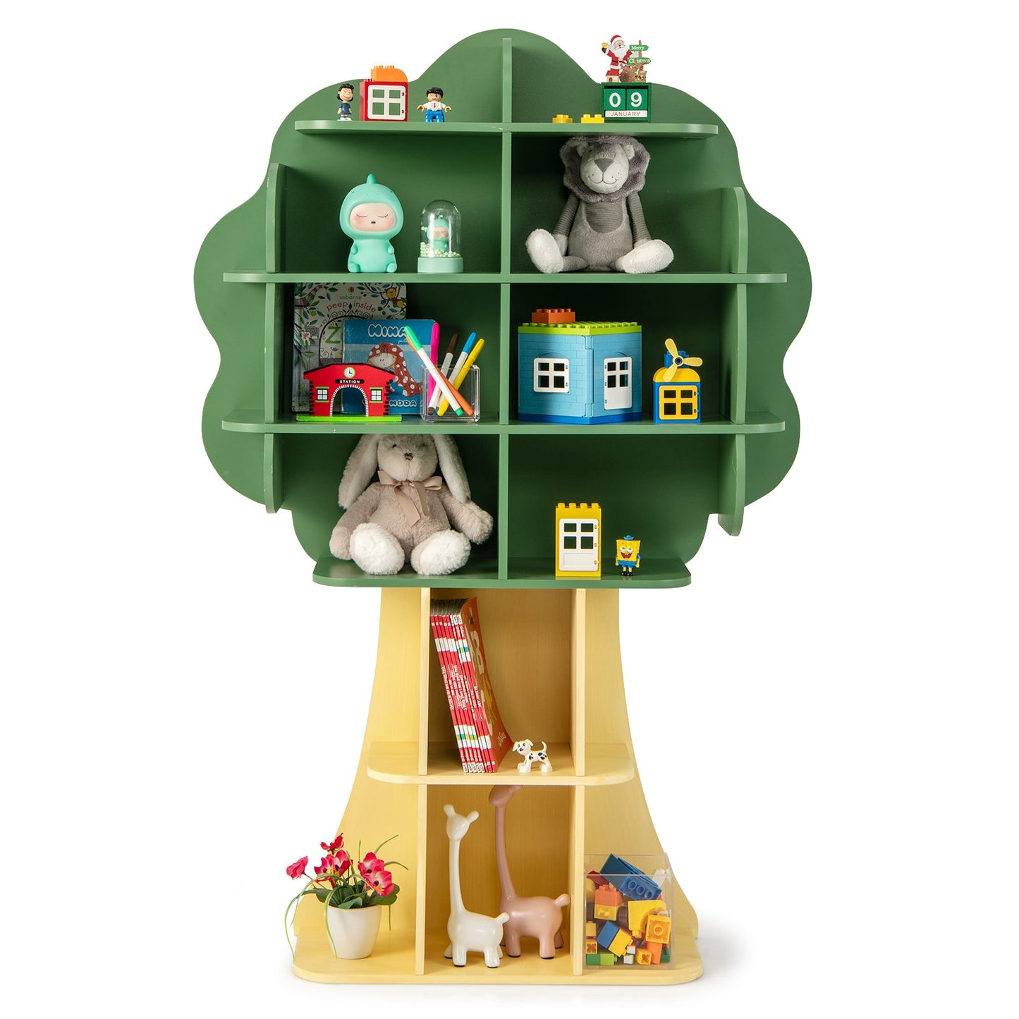 Kids Bookcase Toy Storage Organizer with Open Storage Shelves