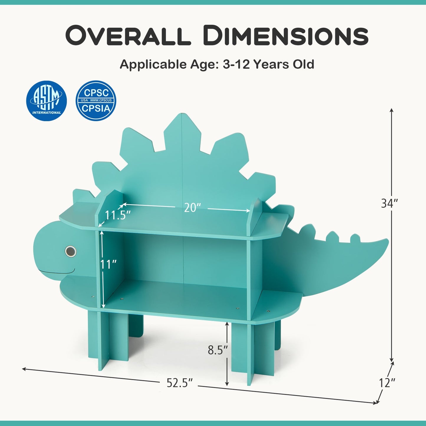 Kids Bookcase Toy Storage Organizer with Open Storage Shelves