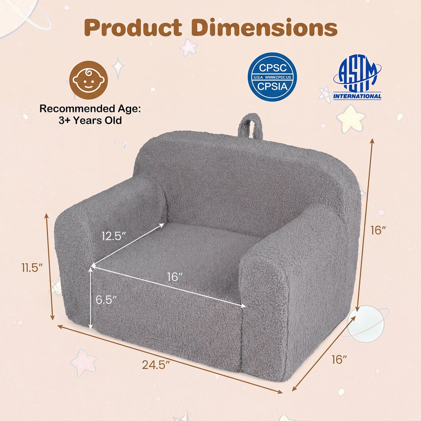 Toddler Sofa Chair with Removable Washable Cover