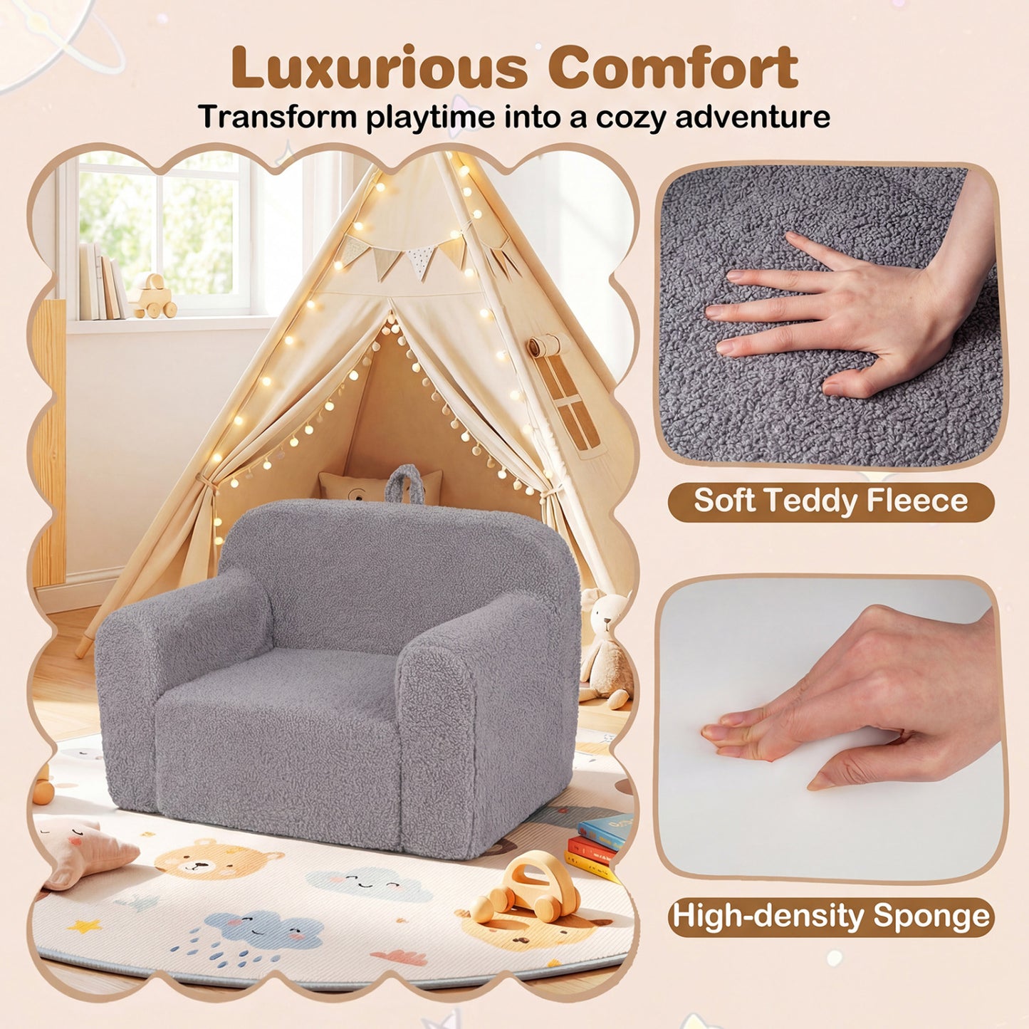 Toddler Sofa Chair with Removable Washable Cover