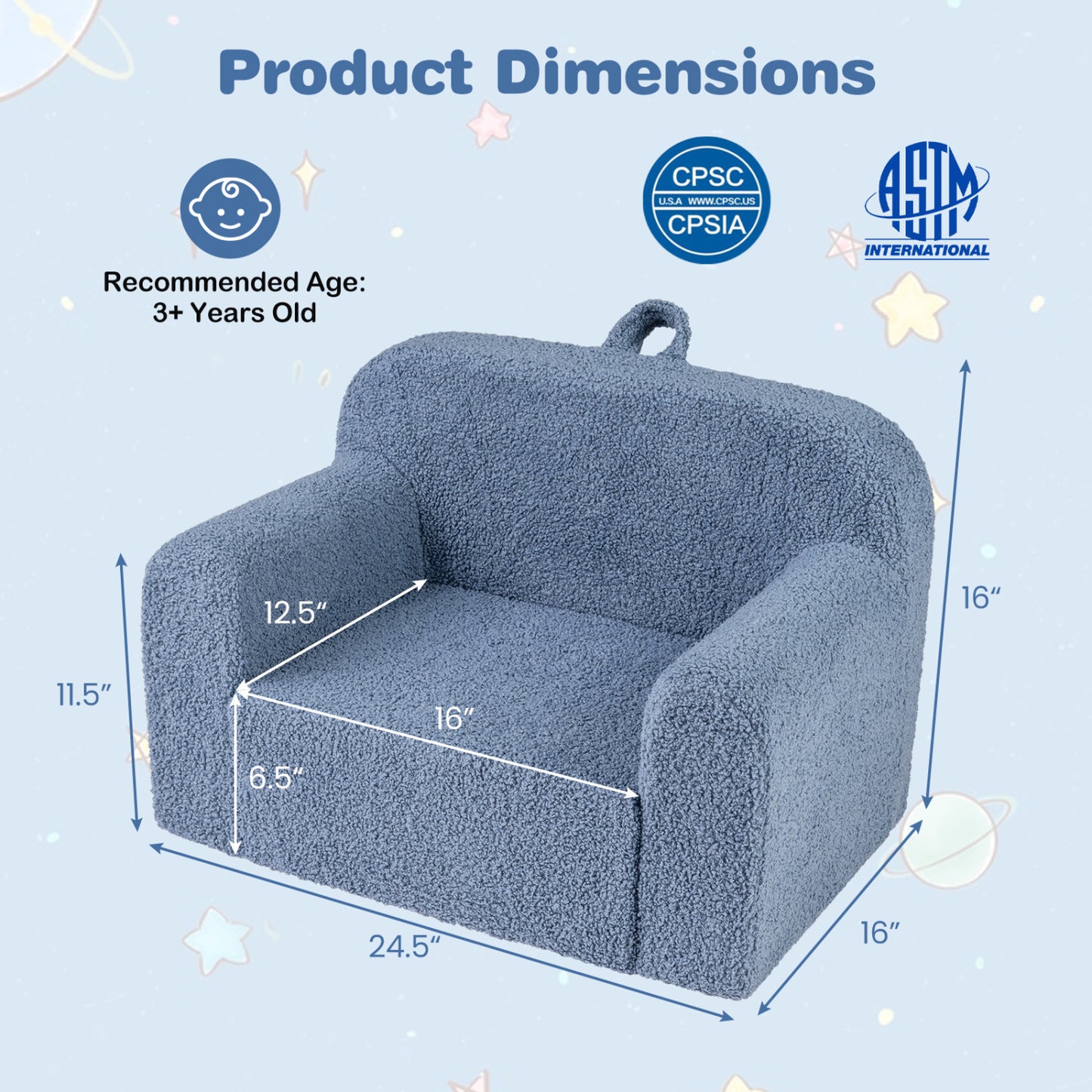 Toddler Sofa Chair with Removable Washable Cover