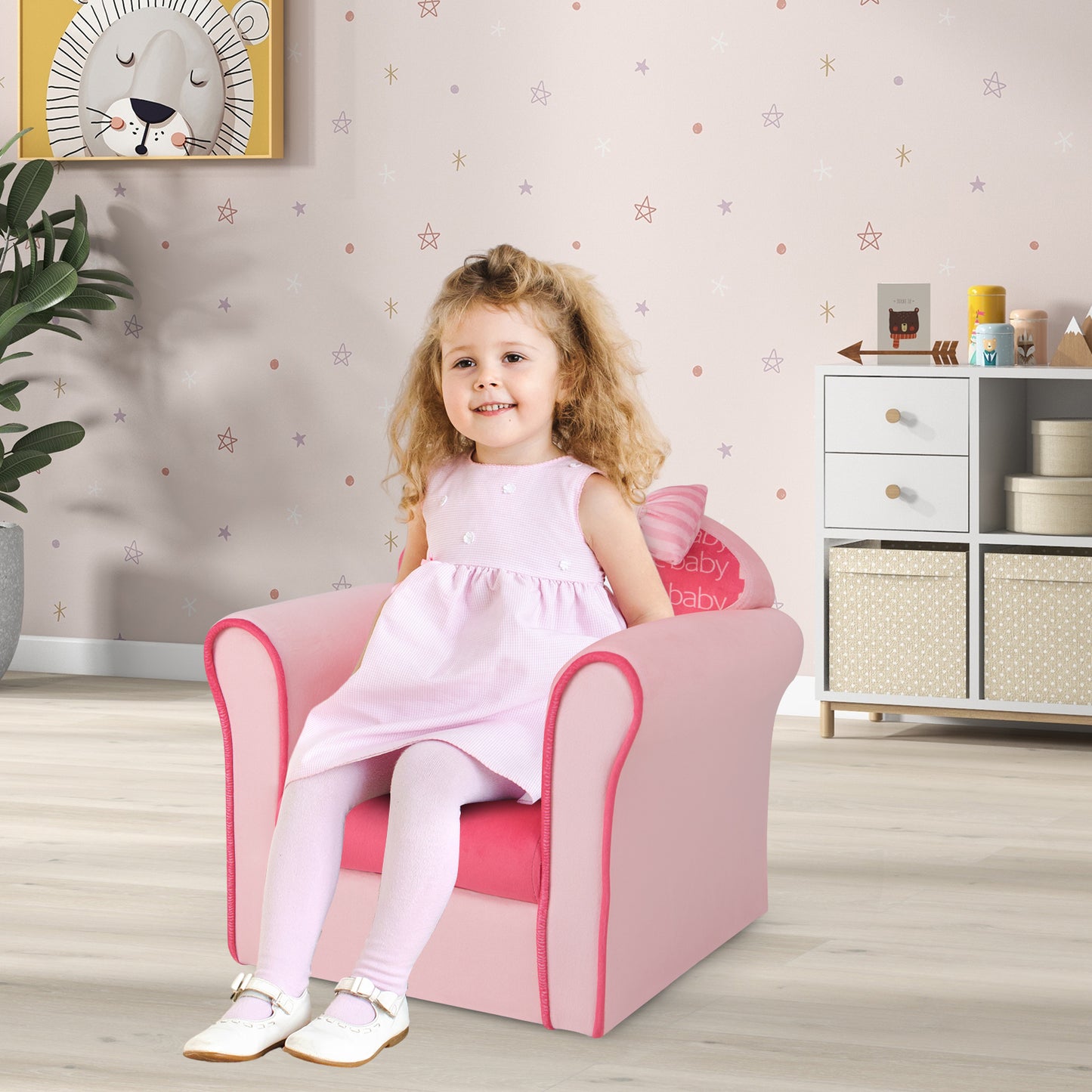 Kids Sofa Chair with Armrests and Thick Cushion