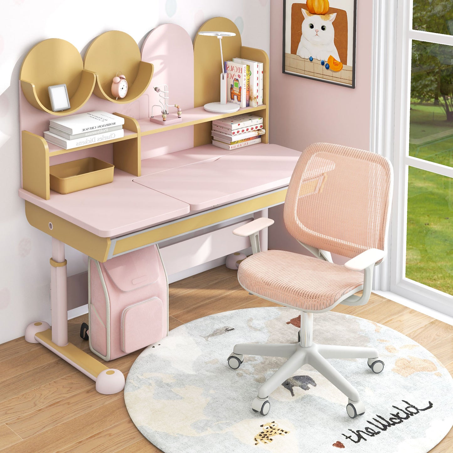 Kids Swivel Mesh Computer Chair with Adjustable Height