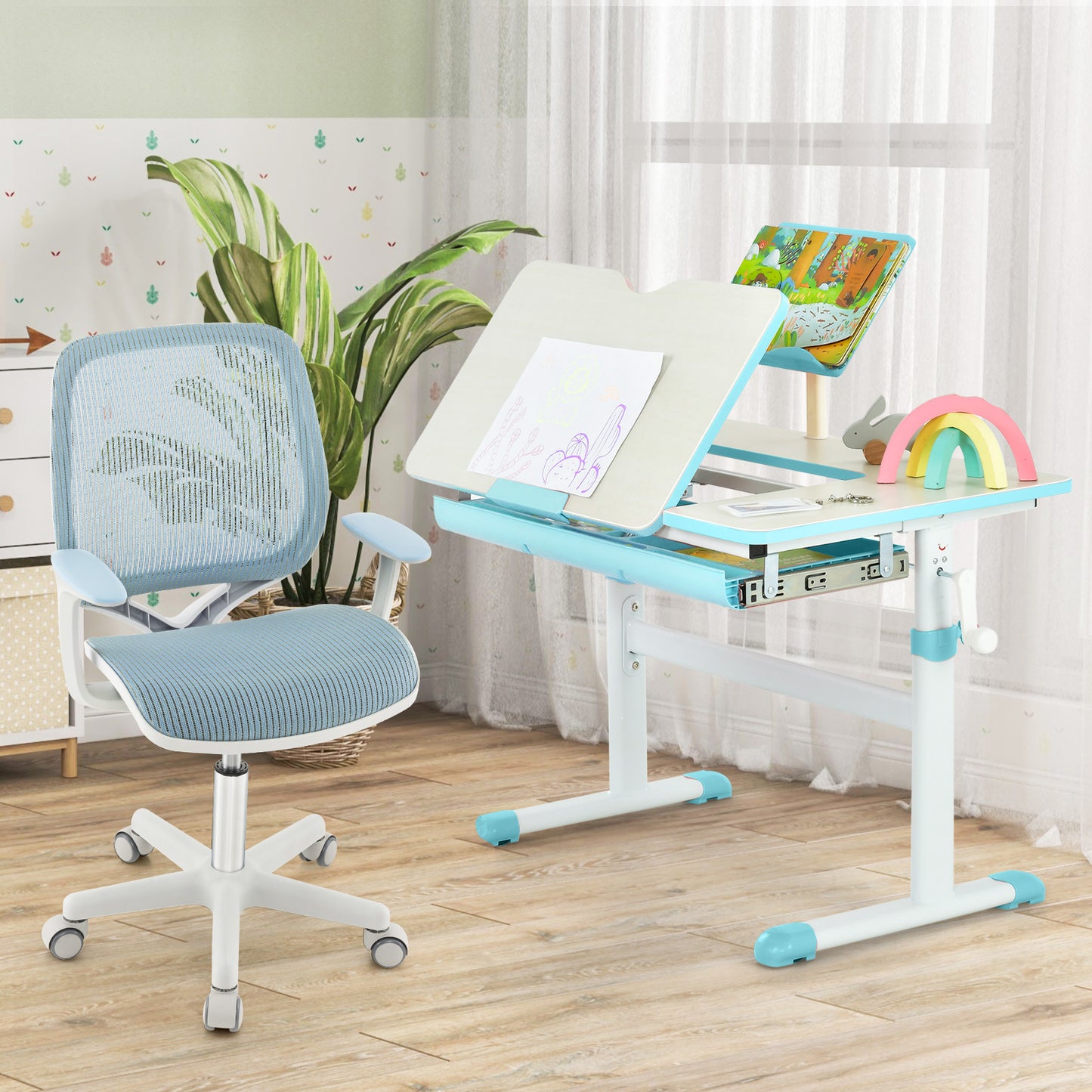 Kids Swivel Mesh Computer Chair with Adjustable Height