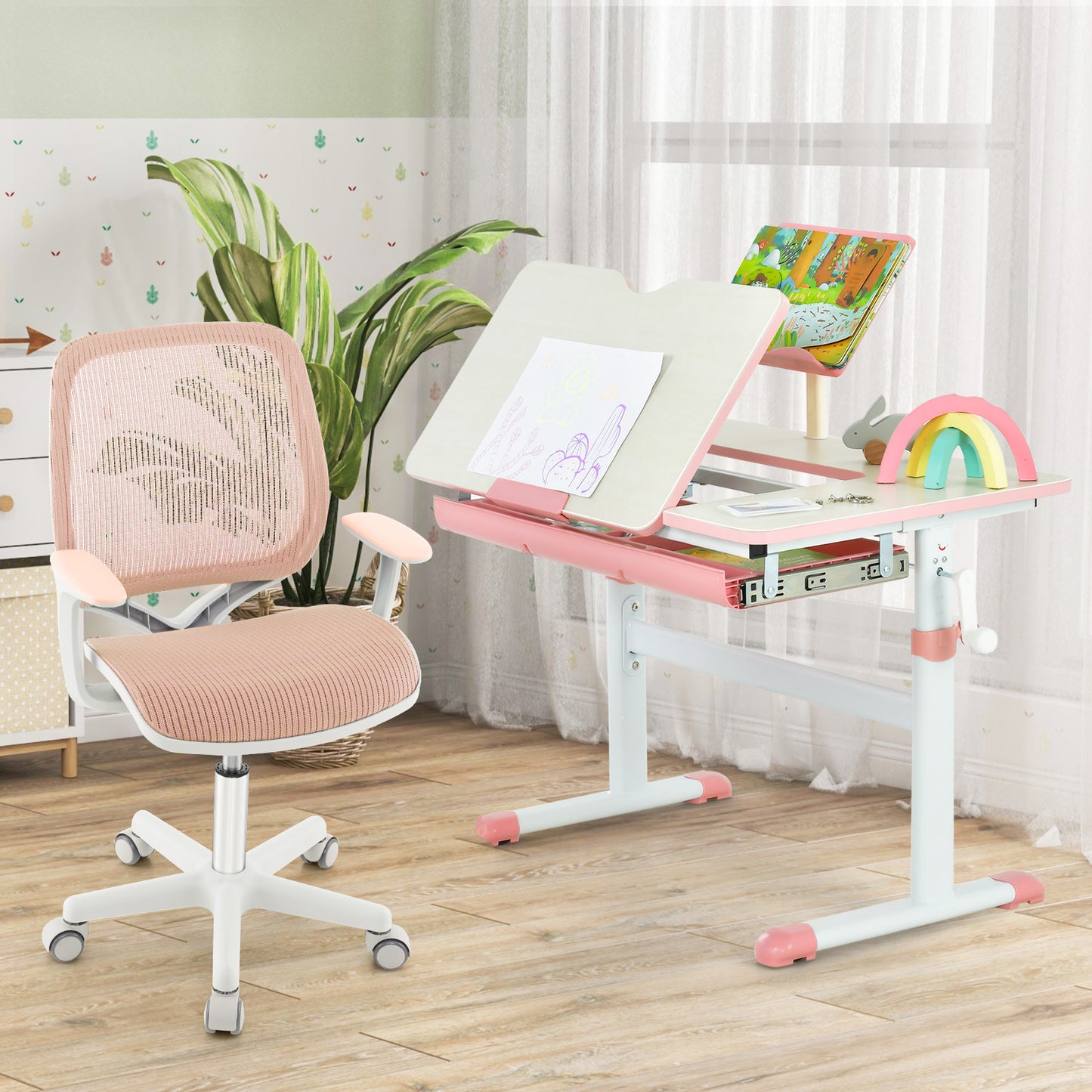 Kids Swivel Mesh Computer Chair with Adjustable Height