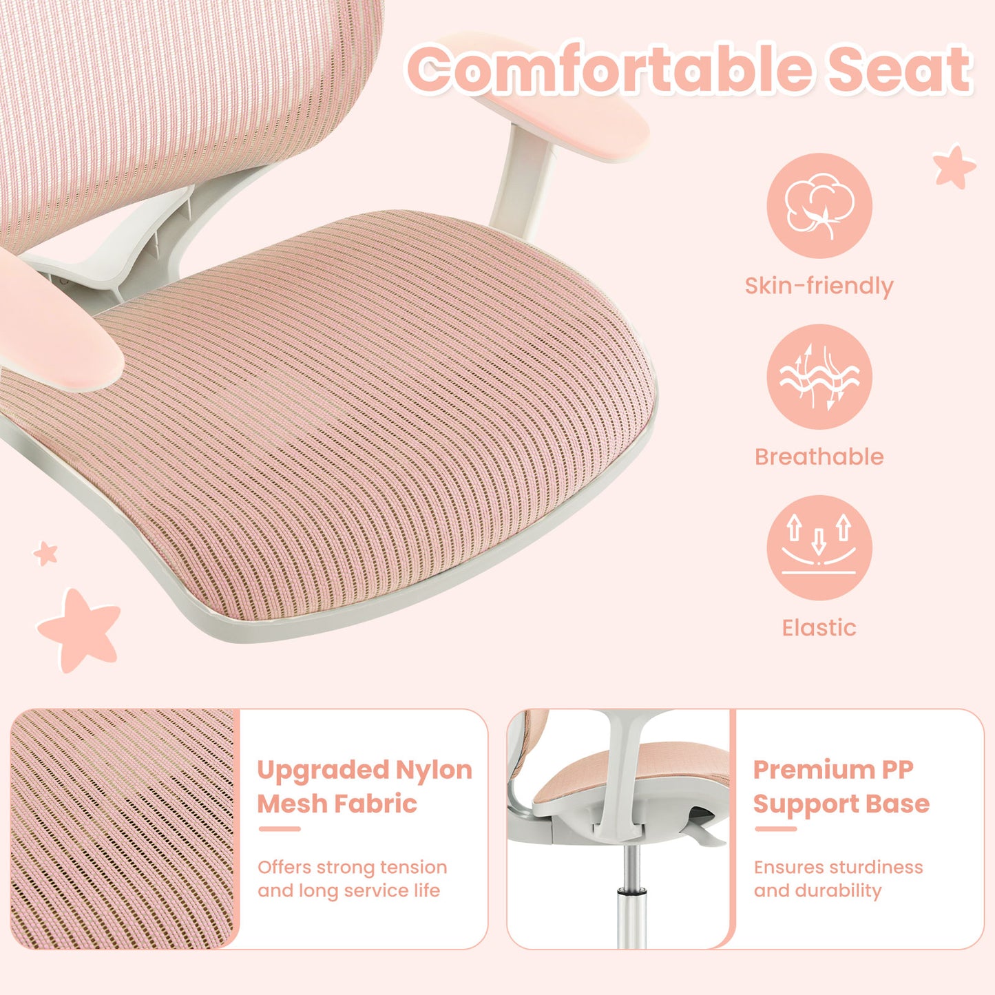 Kids Swivel Mesh Computer Chair with Adjustable Height