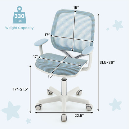 Kids Swivel Mesh Computer Chair with Adjustable Height