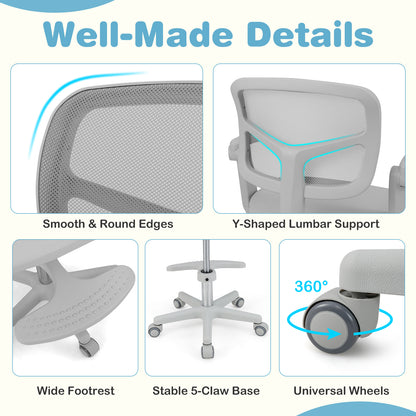 Kids Desk Chair with Adjustable Height and Footrest