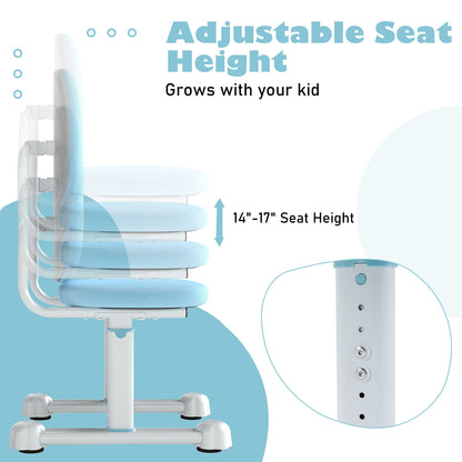 Kids Study Chair with Adjustable Height & Ergonomic Back