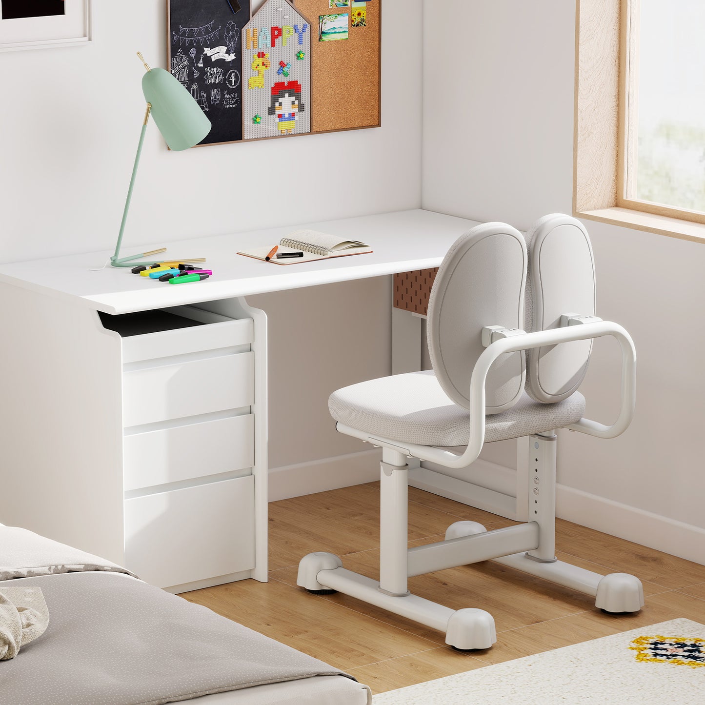 Kids Study Chair with Adjustable Height & Ergonomic Back