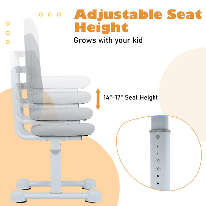 Kids Study Chair with Adjustable Height & Ergonomic Back