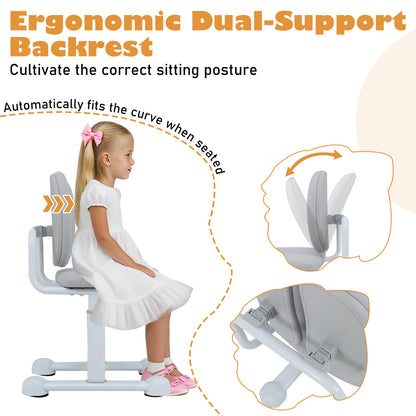 Kids Study Chair with Adjustable Height & Ergonomic Back