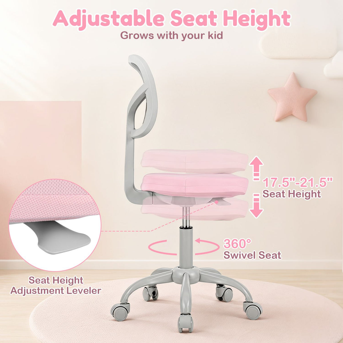 Kids Desk Chair with Adjustable Height