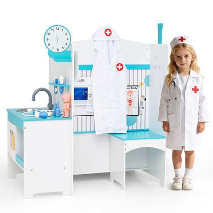 Kids Doctor Play Set with Adjustable Height Bar
