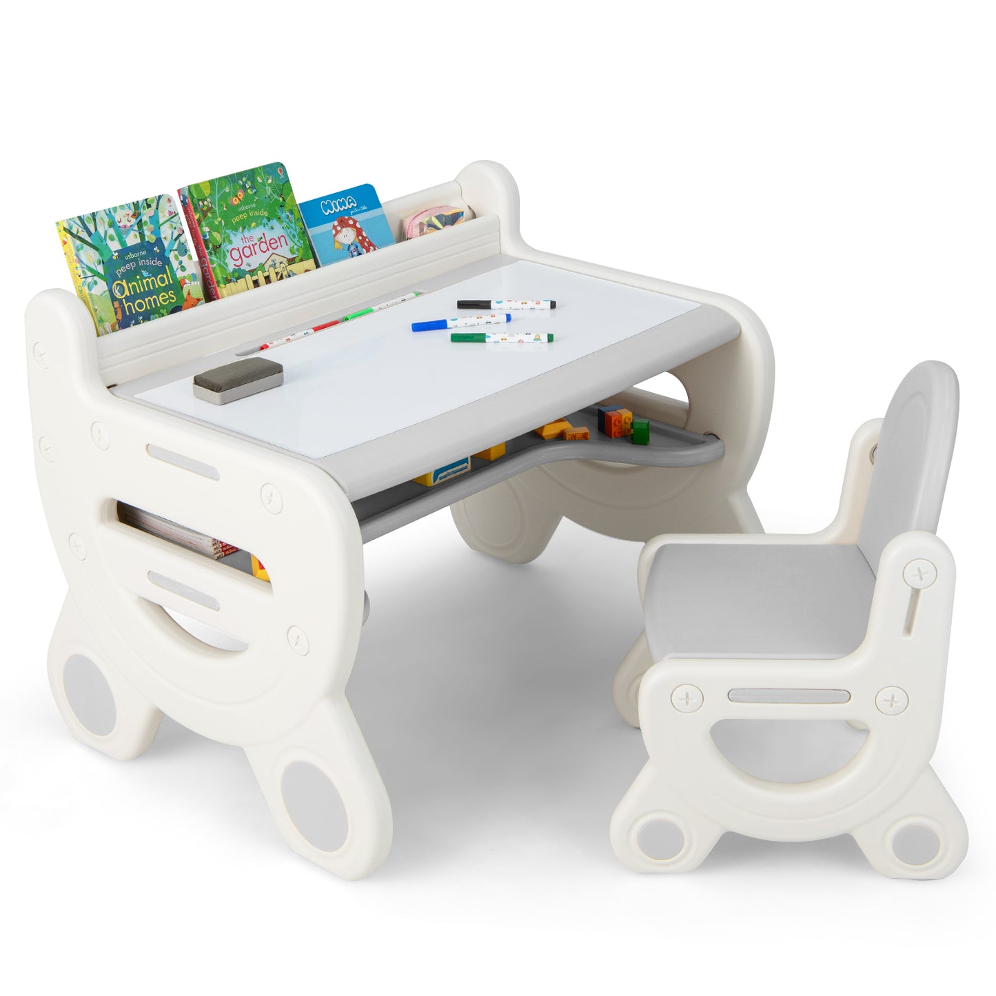 Kids Drawing Table and Chair Set with Watercolor Pens