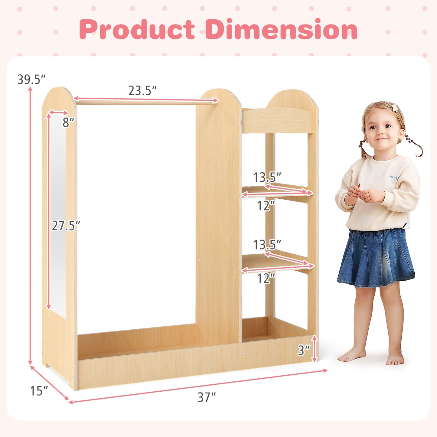 Kids Dress Up Storage with Mirror