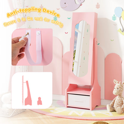 Kids Jewelry Armoire Cabinet with Mirror and Storage