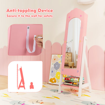 Kids Jewelry Organizer with Full Length Mirror and Drawers