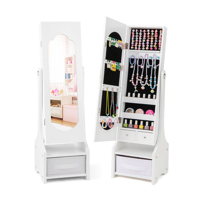 Kids Jewelry Armoire Cabinet with Mirror and Storage