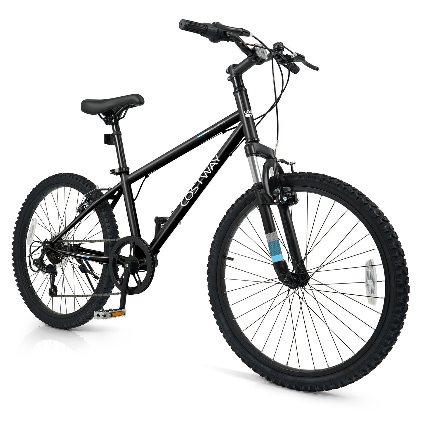 Kids Mountain Bike 20 24 Inch Child Bicycle for Boys Girls Aged 8+ Years Old Black