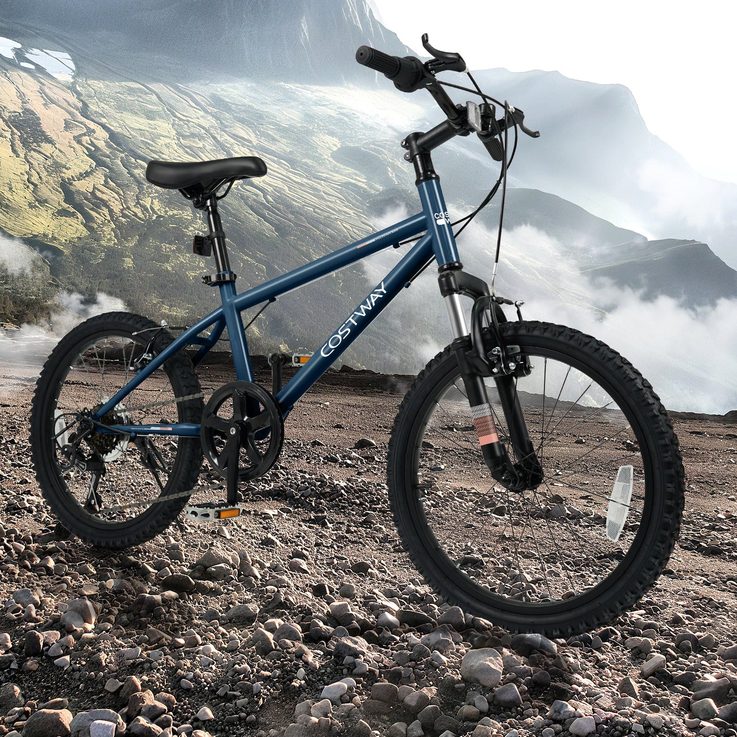 Kids Mountain Bike 20 24 Inch Child Bicycle for Boys Girls Aged 8+ Years Old Navy