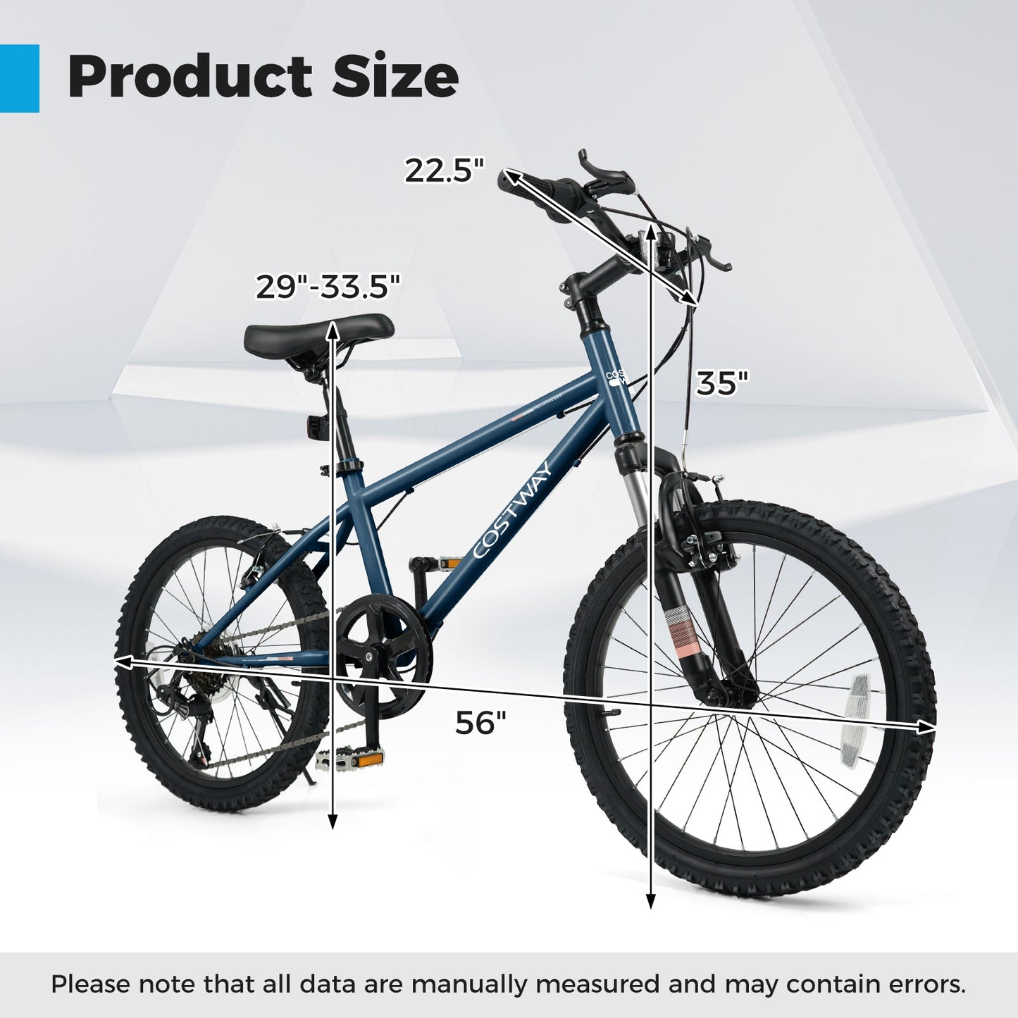 Kids Mountain Bike 20 24 Inch Child Bicycle for Boys Girls Aged 8+ Years Old Navy