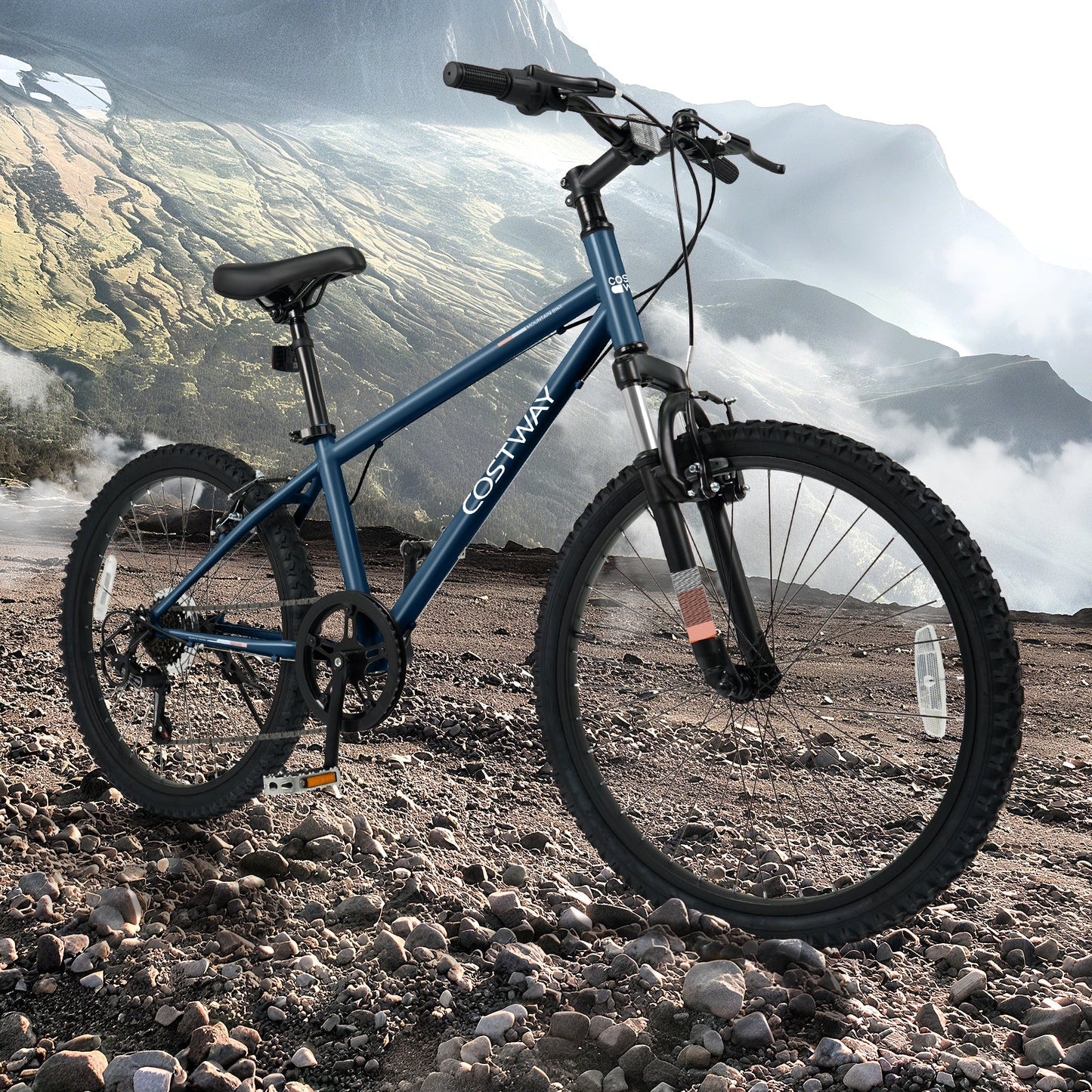 Kids Mountain Bike 20 24 Inch Child Bicycle for Boys Girls Aged 8+ Years Old Navy