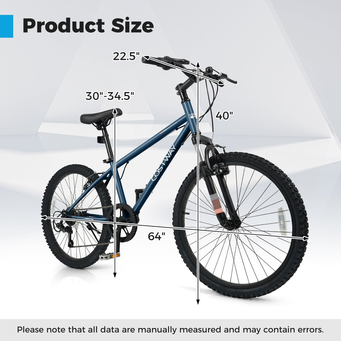 Kids Mountain Bike 20 24 Inch Child Bicycle for Boys Girls Aged 8+ Years Old Navy